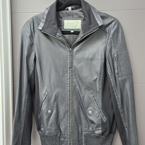 Gray Leather Jacket